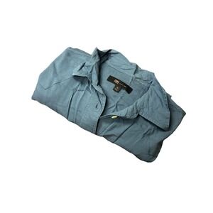 Frye Western Shirt Top Button Down Womens Size M Blue Pockets Casual Preppy